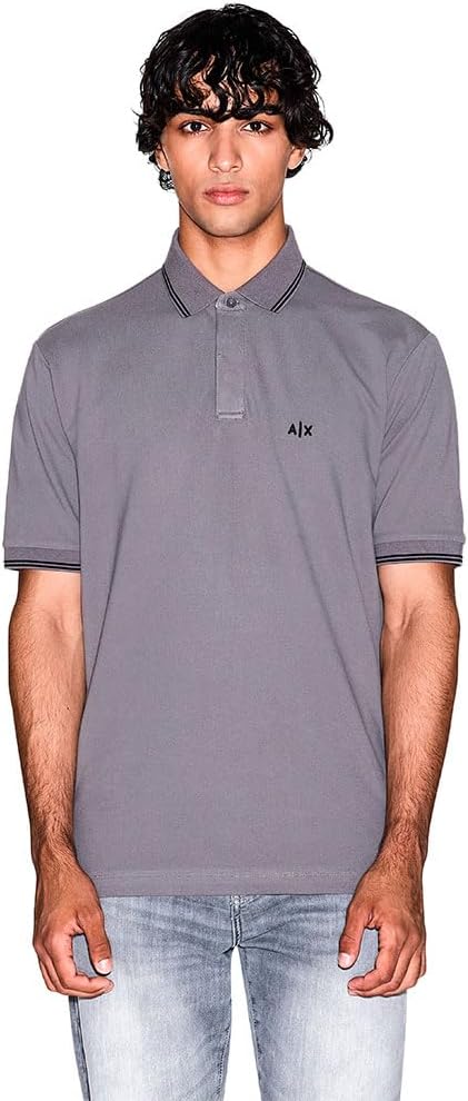 Armani Exchange Mens Regular Fit Small Logo Cotton Polo